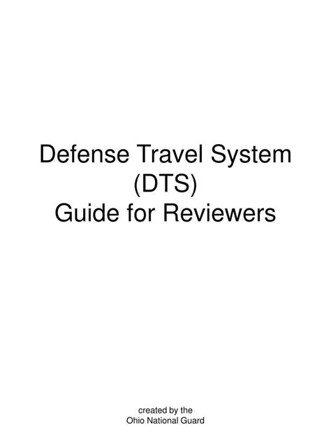 Defense Travel System (DTS) Guide 1: Getting Started.